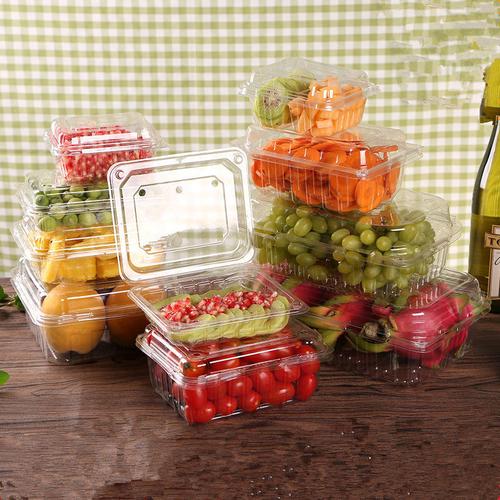 果切盒100个一次性透明水果塑料盒有盖蔬菜草莓捞打包拼盘包邮